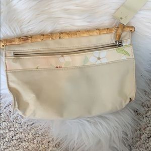 Bamboo & cloth little makeup clutch or accessories bag